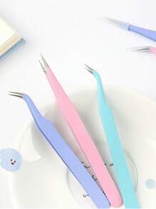 1pc Multi-Functional Goo Card Tweezers Fresh And Simple Handmade DIY Handbook Sticker Tool Creative Macaron Niezi Small Clip,Back To School,School Supplies - Multicolor - View 4