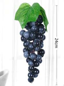1 pièce Raisin artificiel avec sensation de raisin givré. Grappe de raisin en plastique factice. Accessoire de prise de vue. Décoration murale en rotin. Grappe de raisin. Saint Valentin, cadeau
