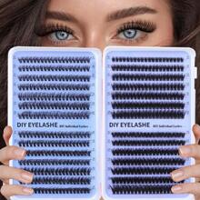 MEM 560pcs High Capacity Eyelash Extension Kit - DIY Eyelash Extension, Includes 30D, 40D, 60D, 80D Lash Clusters, D Curl Faux Mink Individual Lashes, 10-18mm Mixed Length Lashes - D - 查看 10