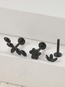 1 pièce Boucles d'oreilles clous en acier inoxydable en forme de serpent, étoile, cartilage tragus, hélix pour hommes et femmes, bijoux de piercing pour hélix et cartilage
