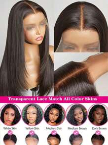 Tóc giả tóc thật T Part Tóc giả tóc thật thẳng ren phía trước Tóc giả tóc thật thẳng Brazil 180% Tóc giả tóc thật 13*6*1 Tóc giả ren trong suốt HD - màu đen - Xem 5