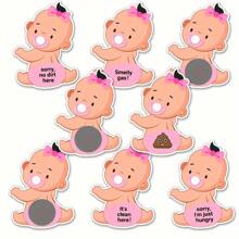 50 件婴儿洗澡刮刮卡游戏套装 - 50 张刮刮卡 - 有趣且易玩的破冰趣味活动，适合婴儿洗澡派对礼物和门奖品 - 彩色 - 查看 1