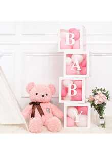5PCS White Box With 27 White Letters 25cm Birthday Decoration Transparent Alphabet Balloon Box Wedding Custom Name Decor Wedding Party Supplies Custom Cube Balloon With Letter Box - Multicolor - View 10
