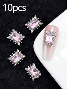 10 Pieces In A Pack And 30 Pieces In A Box For Nail Art Nail Accessories, Exquisite Inlaid With Diamonds, Colorful Gemstones, Mixed Materials, Nail Charm, Diy Nail Supplies Nails Nail Charms