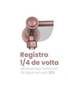 Crie e Construa Ducha Higiênica Rose Gold Luxo com Registro 1/4 de Volta