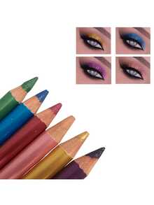 Rainbow Eyeliner Easy Application Eyeshadow Pencil Glitter High Pigmentation - 1 Đơn vị Bút chì xanh - Xem 3