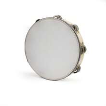 4/6/8/10 Zoll Tamburin für Erwachsene, handgehalten, aus Holz, mit einfacher Reihe Metallschellen, Musik-Tamburin, Geschenkidee, Rhythmus-Percussion-Instrument für Party, KTV (Drumsticks nicht enthalten), Tamburin, Musikinstrumente, Drumsticks