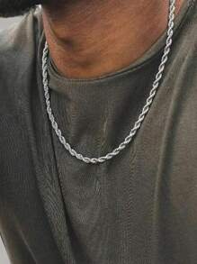 18K 镀金不锈钢人字形链项链，厚度有 2 毫米、3 毫米、4 毫米、5 毫米可供选择，防水防锈项链 - 麻花 - 查看 1