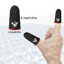6 Pcs Mobile Phone Gaming Finger Sleeves, Finger Sleeves Compatible With All Touchscreen Devices, Superconducting Nanofibers, Smooth Feel, Anti-Sweat, Extremely Thin, Red Edge