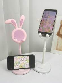 1pc 2025 New Cartoon Rabbit With Floppy Ears Phone Stand, Desktop Phone Holder, Multi-Function Stand, Adjustable Height Slouchy Support Stand, Live Streaming Slouchy Stand - Multicolor - View 5