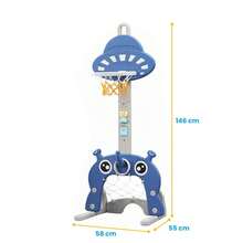 Canasta De Basquetbol Y Portería Infantil 3 En 1 Golf y Futbol - Azul - Ver 2