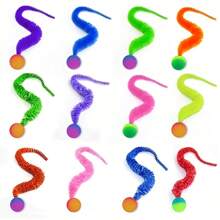 3pcs Random Color Colorful Feather Rainbow Cat Lover And Cat Mom Love Pillar Cat Lover And Cat Mom Love Toys, Elastic Ball Super Fun For Cat Lover And Cat Mom Loves To Chase