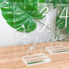 Acrylic Name Card Slot Stand Holder, Transparent, Acrylic Stands Clear Place Card Holders,Acrylic Card Display Stand For Wedding Table Number