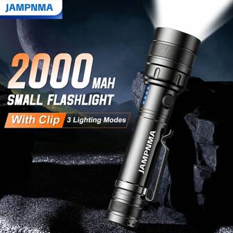 LED 手电筒、袖珍手电筒、可充电小型手电筒、带 3 种模式的迷你手电筒、露营用 EDC 手电筒