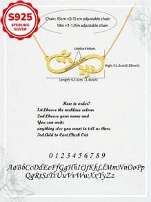 [Custom] 3.5g, 925 Sterling Silver, 1pc Personalized 8-Shaped Customized Necklace, Minimalist Versatile Necklace Accessory, Valentine's Day, Christmas Holiday Gift Customized Engraved Necklace, Custom Name Necklace Holiday Customized Engraved Gift (Custom Note Can Only Be In English, Other Languages Will Be Translated To English)