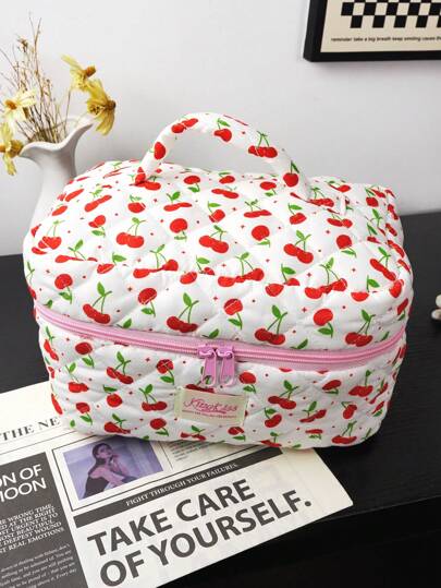 1 Túi đựng mỹ phẩm có khóa kéo, kiểu dáng thời trang thường ngày, túi đựng mỹ phẩm di động, thiết kế đa chức năng, dung tích lớn, thích hợp để đựng ví, son môi, băng vệ sinh, tiền xu, chìa khóa, tai nghe nhét tai, tai nghe có dây, dây cáp, sạc, đồ dùng vệ sinh cá nhân dễ thương, túi đựng đồ du lịch, thích hợp cho phụ nữ, người yêu thích kẹo, y tá, nữ sinh và quà tặng ngày lễ.