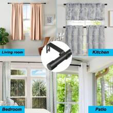 1 Pieza - Barra de cortina/barra de ducha negra con soportes de instalación fácil, longitud ajustable, barra de metal de 0.63 pulgadas de diámetro, perfecta para la decoración moderna del baño, adecuada para cortinas y persianas ligeras en el baño, sala de estar, dormitorio, cocina y talla grande accesorios de baño de decoración de otoño Regreso a la escuela