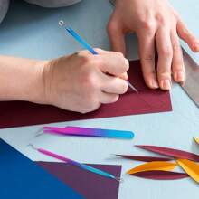 Set Of 3 Weeding Tools For Vinyl, Vinyl Weeding Tools For Permanent Vinyl/HTV Vinyl/Holographic Vinyl, Craft Vinyl Weeding Tools Kit With Hook And Pick With Tweezers - Multicolor - View 6