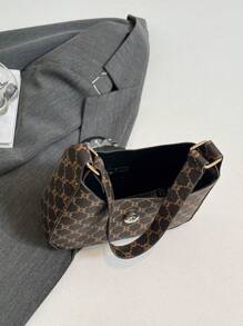 2025春季新款时尚休闲百搭单肩斜挎包，别致轻盈奢华小众设计女士腋下包 - 棕色 - 查看 9