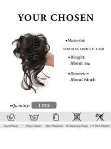 Synthetischer unordentlicher lockiger Haar-Knoten Chignon Haarverlängerung Scrunchie, falsches braunes und schwarzes Haar mit Schwanz für Frauen Haarteile