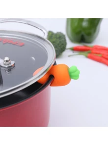 1 件装硅胶锅盖升降器、耐热锅盖垫、防溢锅盖支架、可爱炒锅盖支架 - 彩色 - 查看 2