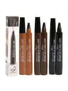 Eyebrow And Beard Pen Natural Thread Effect Waterproof 24hr Black Color - Black - View 1