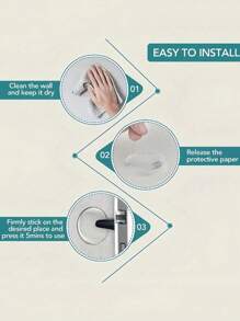 2/4/6 Pieces Clear Door Handle Wall Protectors - For Doors, Cabinet Doors, Refrigerator Doors, Toilet Seats, Providing Impact Protection Against Dents And Scratches, Perfect For Reducing Noise And Protecting Door Walls In Your Home. Reusable For School, Office, Home, Travel, Bag, Organizer, Storage, Back-To-School Supplies