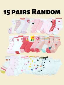 35 Pairs Kids Cute Colorful Knitted Soft & Comfortable Toddler Socks, Breathable Anti-Mosquito Lace Edge Outerwear Socks, Solid Color Socks For All Seasons - Multicolor - View 17