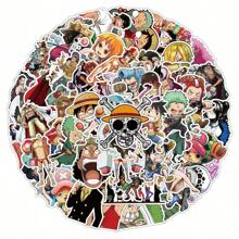 ONE PIECE 50PCS One Piece Anime Cartoon Stickers Cool Decal Decoration DIY Phone Suitcase Laptop Fridge Wall Graffiti Sticker Gift,School Supplies,Back To School