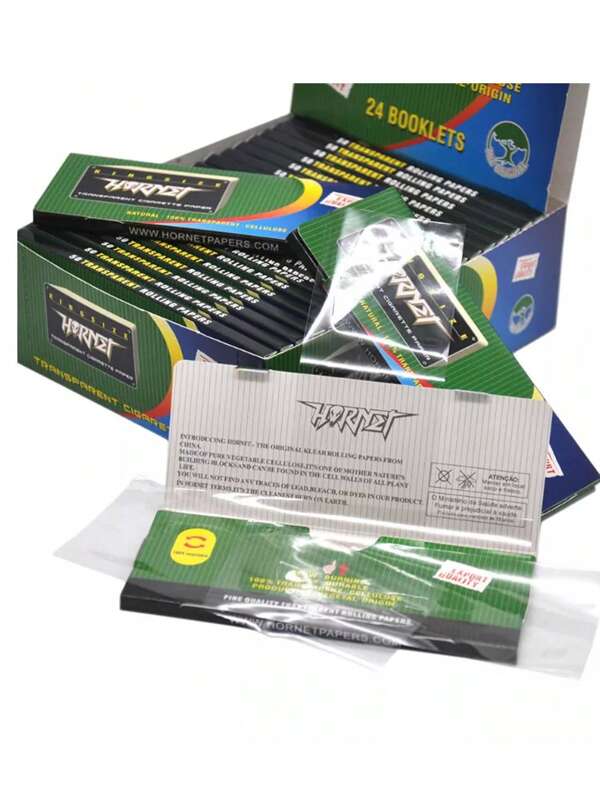 HORNET 110MM Transparent Cigarette Roll Paper, 50 Sheets/Booklet, Available In Three Options: 2 Booklets/5 Booklets/Full Box (24 Booklets)