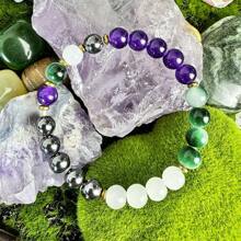 1 件手工制作的弹性串珠手链，附卡片，送给儿子的贴心礼物：彩色串珠手链和暖心卡片