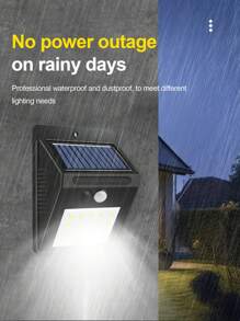 1 pièce Extérieur 20/30/40 LED Éclairage mural solaire, 3000 lumens Illumination Lumineuse, Éclairage de jardin extérieur pour Allée, Cour, Patio