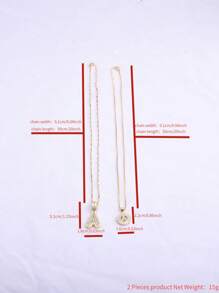 2 件/套女士字母首字母吊坠项链，26 个字母项链，配有可调节 18 英寸 - 20 英寸链条，含礼品盒，优雅的情人节礼物，适合日常佩戴 - 金黃色 - 查看 9