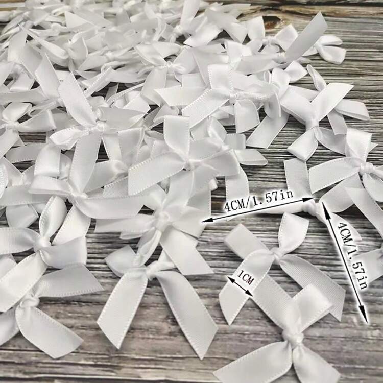 50/100/200 piezas Mini lazos de cinta artesanales de colores variados, lazos de cinta pequeños, flores de lazo para regalo, empaquetado, boda, fiesta de cumpleaños, costura, scrapbooking, decoración DIY - Multicolor - Añade 16