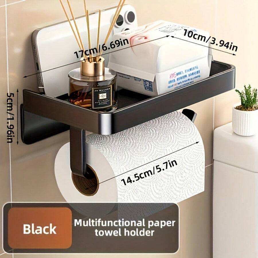 1 件装壁挂式纸巾收纳架，无需钻孔