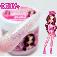 Kit de Acrilicos cover con flake DOLLY Golden Nails conjunto - Rosa - Ver 5