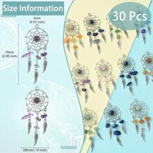 30pcs Dream Catcher Charms Natural Crystal Bohemian Charms Chakra Energy Dream Catcher Charms For Jewelry Making Bulk - 30pcs Color - View 2