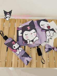 Sanrio [Sanrio Kuromi Cute Fashion] Hello Kitty Handmatige Paraplu - Dubbelzijdige Regen- en Zonbescherming, Anti-UV, Schattig en Modieus Accessoire