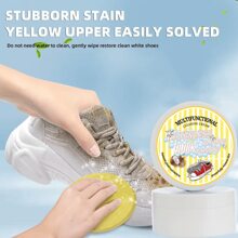 Multipurpose White Shoe Clean-Er Cream - Effective Stain Removal Sneaker Clean-Er No Water Required White Sneaker Clean-Er With Shoe Clean-Er Sponge Shoe Cream Easy To Use Shoe Clean-Er Foam