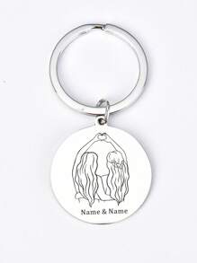 1pc Personalized Bff Keychain Customized Friend Name Key Chain Gift For Girls Women Best Friends Christmas Anniversary Gifts Keyring - Multicolor - View 6