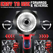 Denaztl Cordless Impact Wrench, 450Ft-Lbs (600N.M) 1/2" Brushless Impact Gun, 21V High Torque Power Impact Driver, 4.0Ah Battery Electric Impact Motor 3 Variable Speeds For Car/Truck RV/Mower