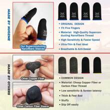 10pcs Carbon Fiber Deer Pattern Mobile Game Finge Gloves, For Pro Gamer Sweatproof Anti-Slip Anti-Sweat Absorbent Sensitive Silky Touch Screen Finger Sleeve Gaming Finger Cots