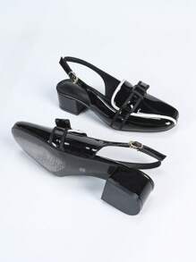 Damesmode met hoge hakken, casual slingback sandalen met gesloten neus voor dames, sandalen met bandjes voor dames, sandalen met dikke hak voor dames, platte Mary Jane-schoenen voor dames, sandalen met cut-outs voor dames, casual slingback pumps in Franse stijl voor dames
