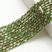 Long Double Cone Glass Beads For Jewelry-Making 4mm(0.157in)*6mm(0.236in)/48PCS Reusable Loose DIY Craft Beads, Plated With Color AB Handmade Accessories - 4*6 Gold Edge Rice Beads - View 17