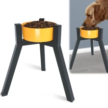 Metal Raised Dog Bowl Stand For Extra Large And Large Dogs, Adjustable Width For 7-10.6" Dog Food & Water Bowls, Single Tall Elevated Dog Bowls Holder (Bowl Not Included)