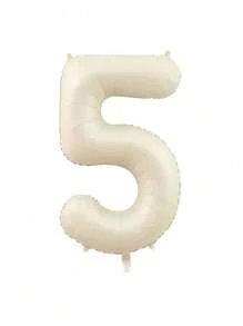 1 个 32 英寸奶油白色数字气球，用于生日周年派对装饰、铝箔气球、生日照片道具、生日派对周年派对场景装饰、房间装饰、室内装饰、礼品仪式装饰、1 岁生日派对装饰