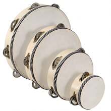 4/6/8/10 Zoll Tamburin für Erwachsene, handgehalten, aus Holz, mit einfacher Reihe Metallschellen, Musik-Tamburin, Geschenkidee, Rhythmus-Percussion-Instrument für Party, KTV (Drumsticks nicht enthalten), Tamburin, Musikinstrumente, Drumsticks