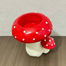 1pc Dễ thương Nấm Nhựa Nến Trang Trí Máy Tính Để Bàn Nến Thủ Công Trang Trí Nội Thất Nấm Nến Điêu Khắc - Đỏ - Xem 6