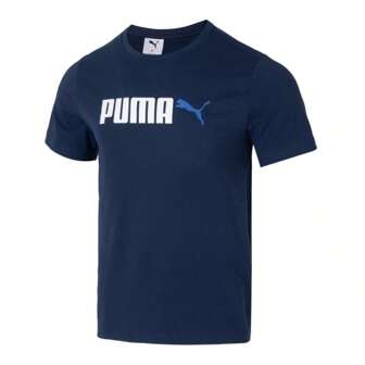 Puma Men's ESS 2 COLOR No. 2 Logo Tee, Short Sleeve Running Cycling Training Top, Fitness Casual Basketball Sportswear