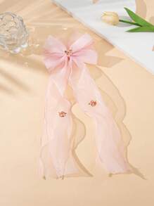 1 pezzo Accessorio elegante e carino per bambini con ricamo floreale, fiocco e nastro